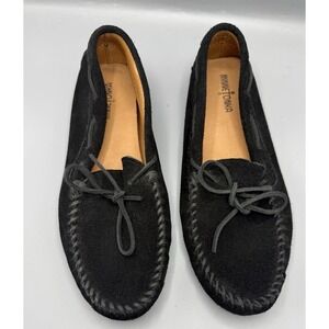 Minnetonka‎ Men s Classic Moccasins Black Suede Size 11.5 Versatile Fashionable